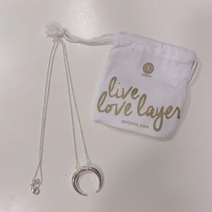Gorjana silver crescent pendant necklace